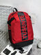 Men Oxford Fashion Wear-Resistant Large Capacity Letter Pattern Backpack - Red