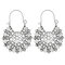 Vintage Geometry Hollow Alloy Earrings Wild Gold Silver Ear Drop Womens Jewelry - Silver