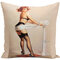 1 PC Retro Poster Girl Pillowcase Super Soft Plush Throw Pillow Cover Cushion Cover Homeware - #5