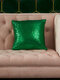 1Pc Christmas Sequined Cushion Pillow Case Without Core Home Sofa Throw Pillows - Green