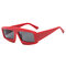 Men Anti-UV PC Lens Glasses Irregular Square Sunglasses  - Red