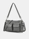 JOSEKO Women's Faux Leather One Shoulder Underarm Tote Double Layer Large Capacity Crossbody Bag - Gray