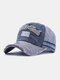 Men Washed Cotton Embroidery Baseball Cap Outdoor Sunshade Adjustable Hats - Grey