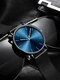 11 Colors Stainless Steel Men Vintage Business Watch Splashproof Decorated Pointer Quartz Watch - Black Case Silver Pointer Blue D