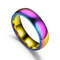 Fashion Couple Finger Rings Colorful Smooth Surface Stainless Steel Simple Jewelry for Women Men - Colorful