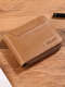 Men Genuine Leather Business Retro Cowhide Multi-function Card Holder Wallet - Khaki
