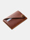 Vintage Genuine Leather RFID Anti-theft Card Slot Wallet Money Clip - Brown
