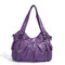 Women Casual Shoulder Bag Solid Multi-pockets Crossbody Bag  - Purple