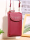All-Match Faux Fur Multi-Pockets Crossbody Bag Large Capacity Long Phone Bag - Red