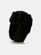 Unisex Faux Rabbit Fur Plush Solid Color Outdoor Ear Protection Cold Protection Trapper Hat - Black