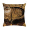 Vintage Cat Printed Linen Cotton Cushion Cover Home Sofa Decor Office Car Seat Throw Pillowcases - #5