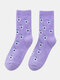 5 Pairs Women Artificial Mink Cartoon Fruit Pattern Plus Velvet Thickened Warmth Socks - Purple