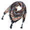 Print Knotted Tassel Scarf Jacquard Square Scarf - 11