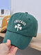 Unisex Cotton Embroidery Clover Flower Pattern Outdoor Sunshade Baseball Hat - Green