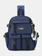 Comfy Nylon Muti-Pockets Lightweight Comfortable Waterproof Convertible Strap Crossbody Bag Chest Bag - Blue