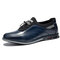 Menico Men Comfy Round Toe Business Casual Driving Leather Shoes - Blue