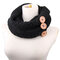 Womens Knitted Thick Multifunctional Multicolor Scarf Outdoor Fashion Warm Neck Button Scarves - Black