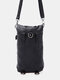 Men Faux Leather Brief Waterproof Wear-Resistant Solid Color Crossbody Bag Sling Bag - Black