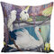 الرجعية اللوحة فلامنغو Swan الجنية المخدة المنزل النسيج غطاء وسادة أريكة - #4