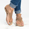 Большой размер Женское Повседневный носок с застежкой-молнией на ремешках Сандалии - Коричневый
