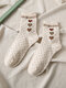5 Pairs Women Cotton Lace Love Heart Simple Warmth Sweat-wicking Fashion Tube Socks - #01