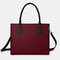 Women Patchwork Multifunction Multi-pocket 13.3 Inch Laptop Key Handbag Shoulder Bag - Wine Red
