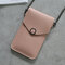 Women 6.3 Inch Touch Screen Chain Casual Crossbody Bag Phone Bag - Pink