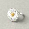 Trendy Chrysanthemum Small Daisy Flower Women Rings Wild Small Fresh Diamond Mount Jewelry - White