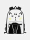 حقيبة ظهر نسائية كبيرة بطباعة Dacron سعة Cat Pattern - #03