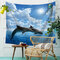 Ocean Animals Series Natación Dolphin Killer Whale Patrón Tapiz de poliéster para colgar en la pared - #6