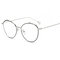 Retro Literary Optical Glasses Feather Round Glasses Frame Pearl Legs Ladies Eyeglasses Eye Care  - Black & Silver