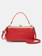 Women PU Leather Multifunction Money Clip Card Case Phone Bag Crossbody Bag Satchel Bag - Red