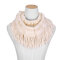 Winter Warm Thick Knitted Collar Scarves With Tassel For Women Outdoor Windproof Scarves - Beige