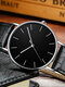 11 Colors Stainless Steel Men Vintage Business Watch Splashproof Decorated Pointer Quartz Watch - Silver Case Black Dial