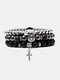 Vintage Bohemia Natural Stone Combination Set Round Bead Men Bracelet - #29