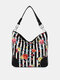 Women Vintage Faux Leather Solid Color Large Capacity Waterproof Handbag Shoulder Bag Tote - #13