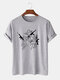 Mens 100% Cotton Angel Graphics Crew Neck Short Sleeve T-Shirt - Gray