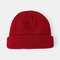 Unisex Solid Color Knitted Wool Hat Skull Caps Beanie hats - Wine Red