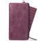 6 Card Slots Wallet Cow Leather Clutch Card Holder Coin Bag Phone Bag For Men - Purple