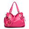 Women Faux Leather Tassel Soft Leather Handbags Solid Casual Crossbody Bags - Red & Rose