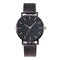 Casual Business Women Watch Full Alloy Case Mesh Band No Number Dial Quartz Watch - Black+Black