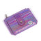 Laser Embroidery Buckle Zipper Coin Purse Card Holder For Women - Purple