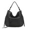 Brenice Women Faux Leather Designer Woven Stitching Tote Bag Crossbody Bag - Black