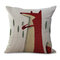 Lovely Foxhound Family Almohada de lino Caso Funda de cojín para sofá de tela para el hogar - #4
