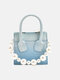 Mini Gradient Color Small Square Bag Pearl Sweet Shoulder Bag Handbag - Blue