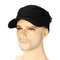 Men Retro Casual Sunscreen Cotton Military Hat Outdoor Sport Solid Color Flat Cap - Black