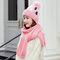 Thickening Christmas Wool Hat Wool Knit Hat Scarf Set - Pink