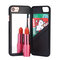 Universal For iPhone 7/7 plus Phone Case Card Holder Mirror Phone Bag - Black