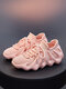 Chaussures de sport de couleur unie pour femmes baskets antidérapantes en maille respirante - Rose