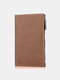 Menico Men Leather Casual Passport Holder Multifunctional Travel Document Bag Travel Ticket Holder Mini Wallet - Khaki